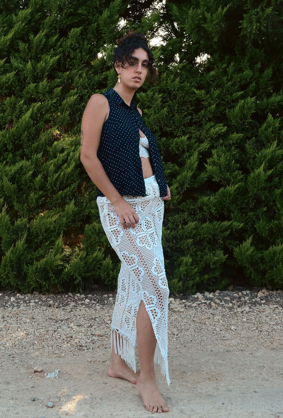 Thumbnail: Geometric Crochet Fringe Skirt