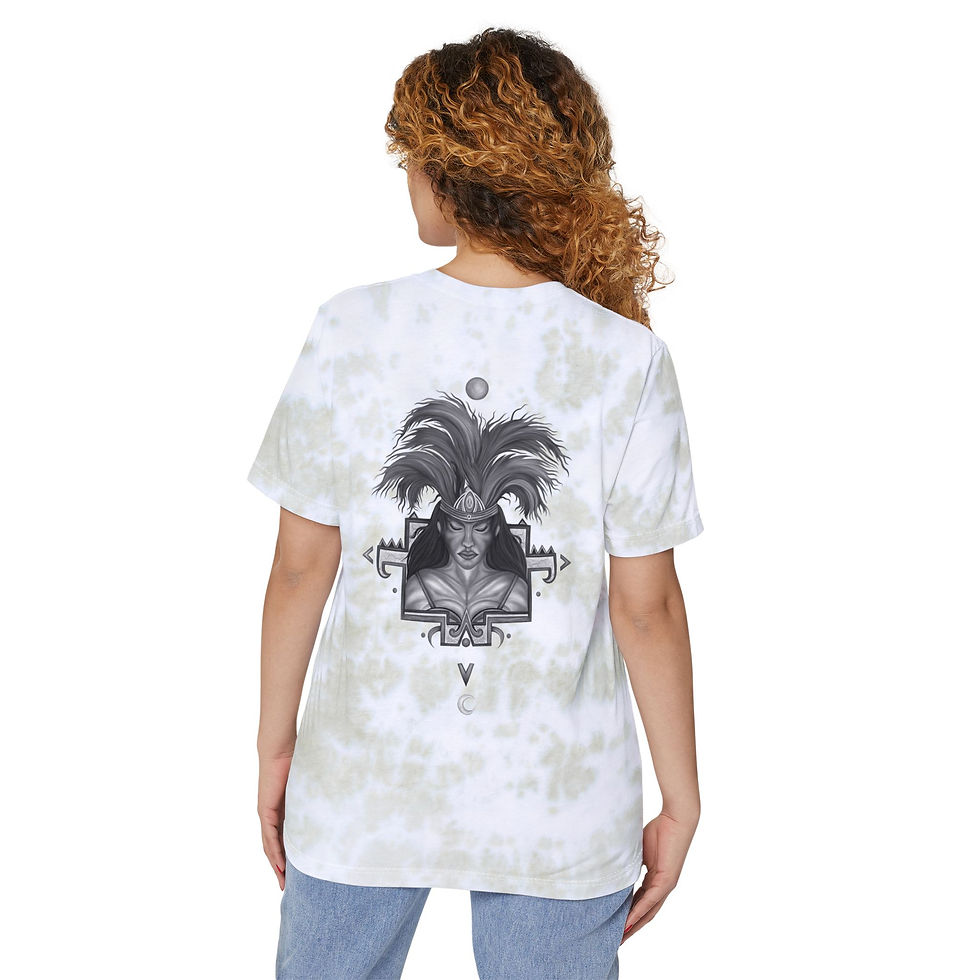 Tie-Dye Aztec Celestial Unisex T-Shirt - Spiritual Mesoamerican Graphic Tee