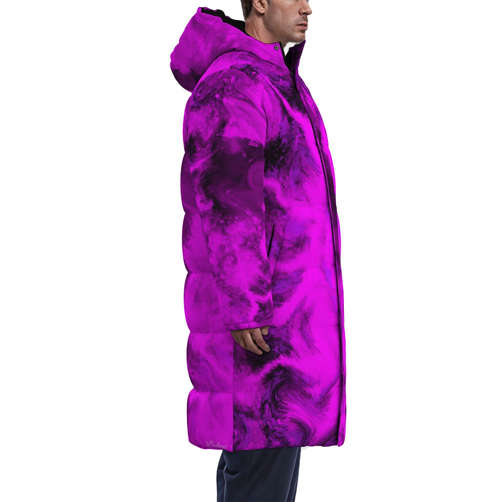 Thumbnail: Nebulae Pulse- Unisex Long Down Jacket