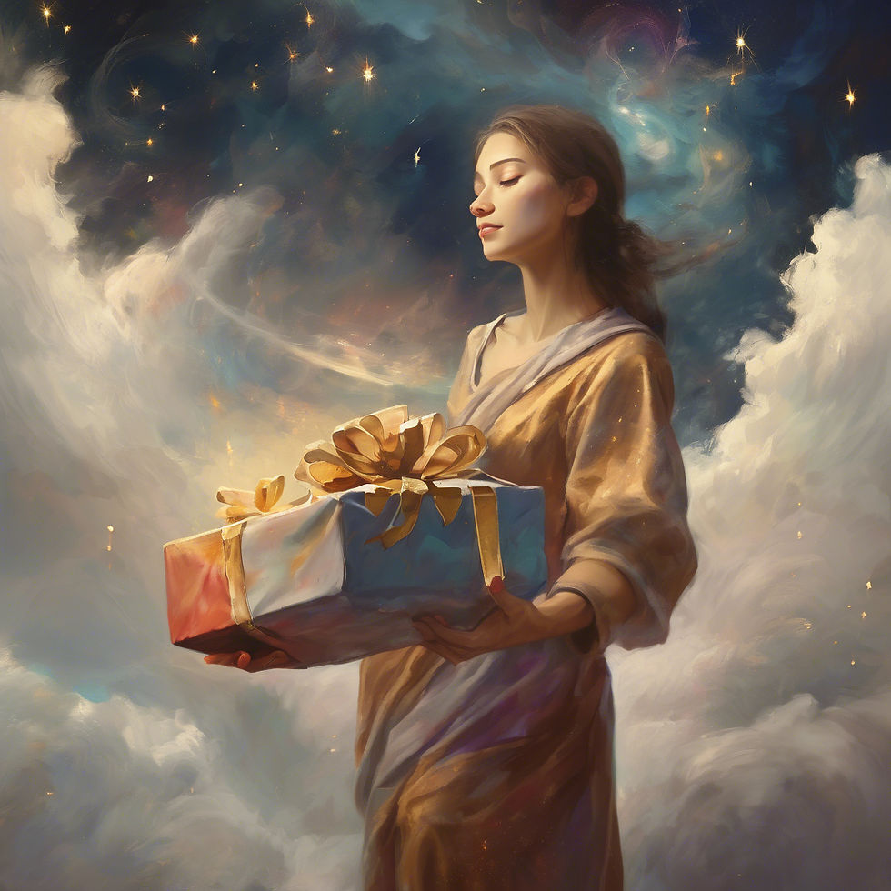 Women being gifted from the cosmos.
