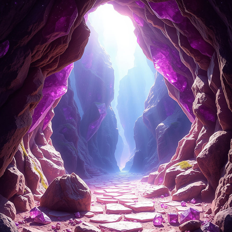 Sparkling purple and pink Amethyst cave