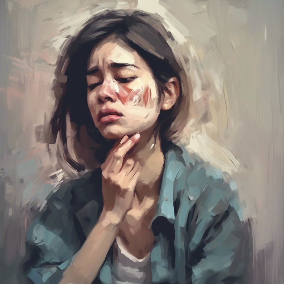 Woman in pain from EDS.