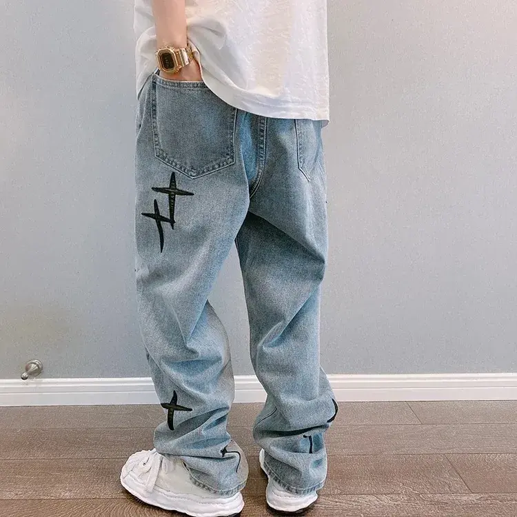 Miniatura: Calça Masculino (Jeans Cargo Wide Leg Streetwear)