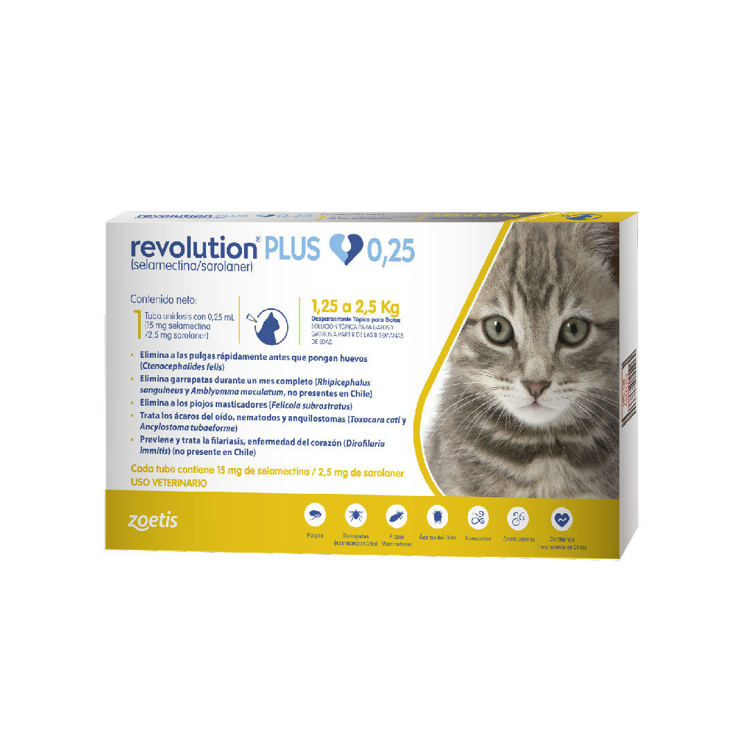 Revolution Plus - Antiparasitario Externo Gato 1.25 A 2.5 Kg