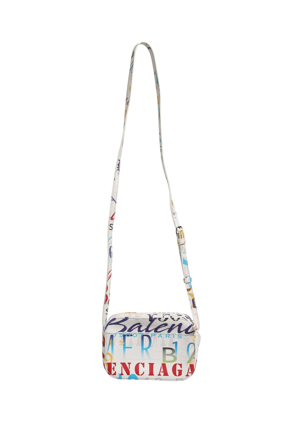Thumbnail: White Graffiti Print Leather Mini City Handbag