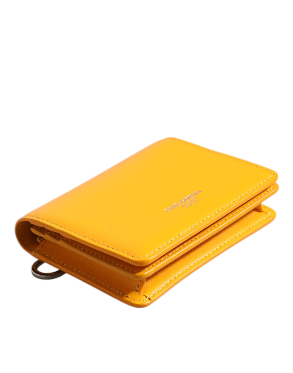 Thumbnail: Yellow Leather Bifold Card Holder Crossbody Bag