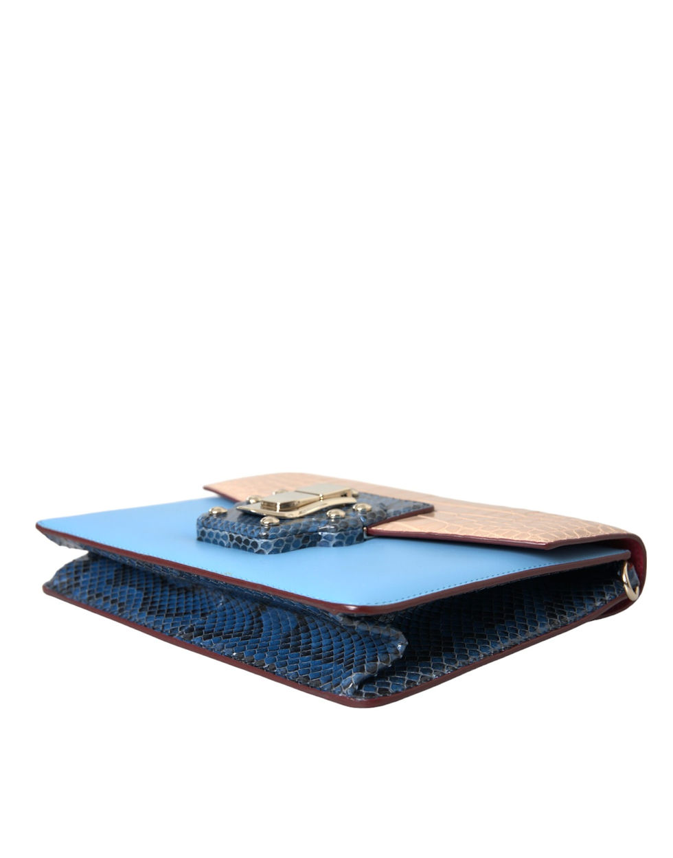 Thumbnail: Blue Beige Exotic Leather LUCIA Crossbody Purse Bag