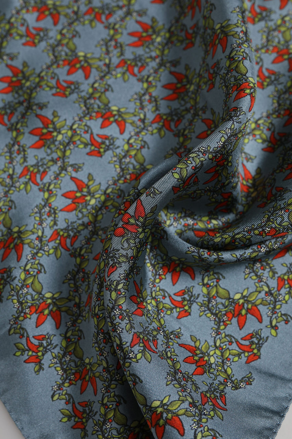 Thumbnail: Gray Chilis Silk Square Men Foulard Scarf