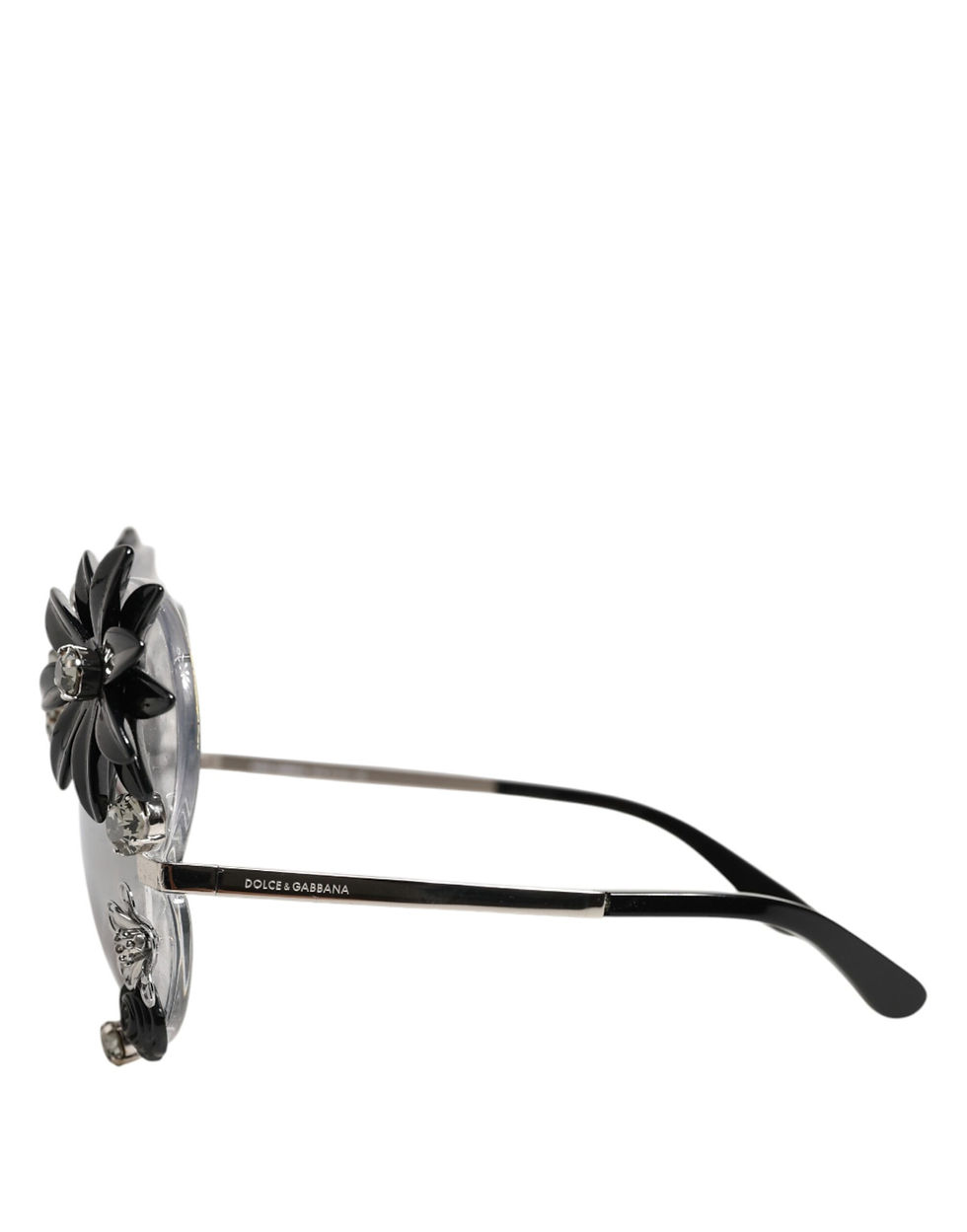 Thumbnail: Transparent DG4292 Round Crystal Flowers Sunglasses