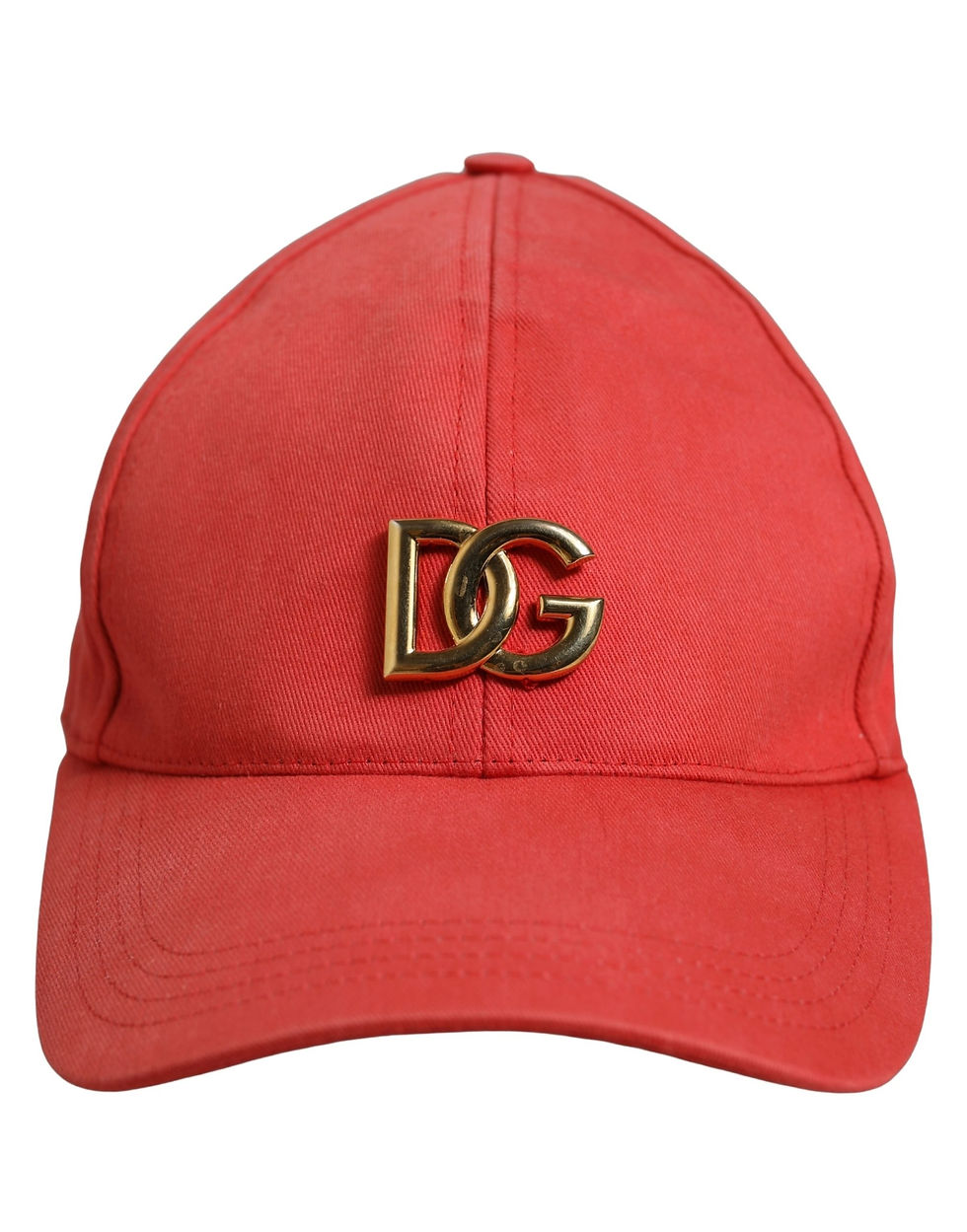 Thumbnail: Men Red Cotton DG Logo Plaque Baseball Cap Hat