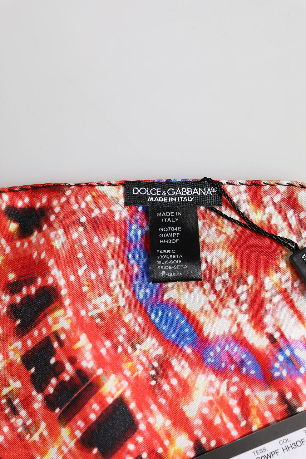 Thumbnail: Black Multicolor Print Square Foulard Scarf