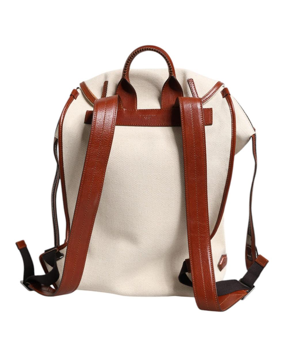 Thumbnail: Beige Brown Canvas Leather EDGE Travel Men Back Pack Bag