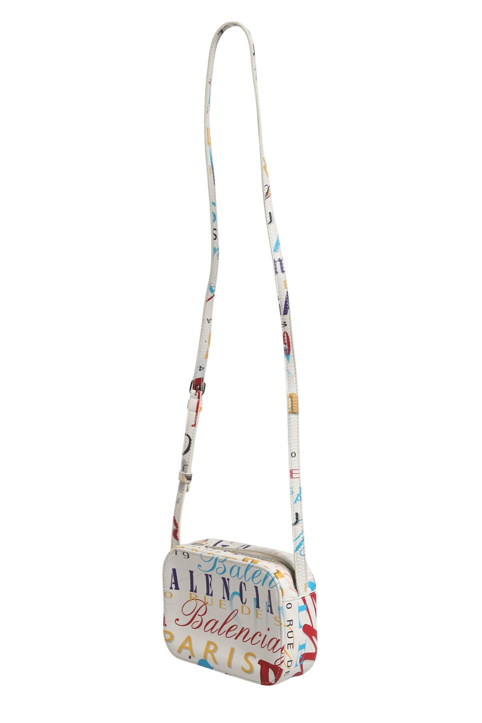 Thumbnail: White Graffiti Print Leather Mini City Handbag
