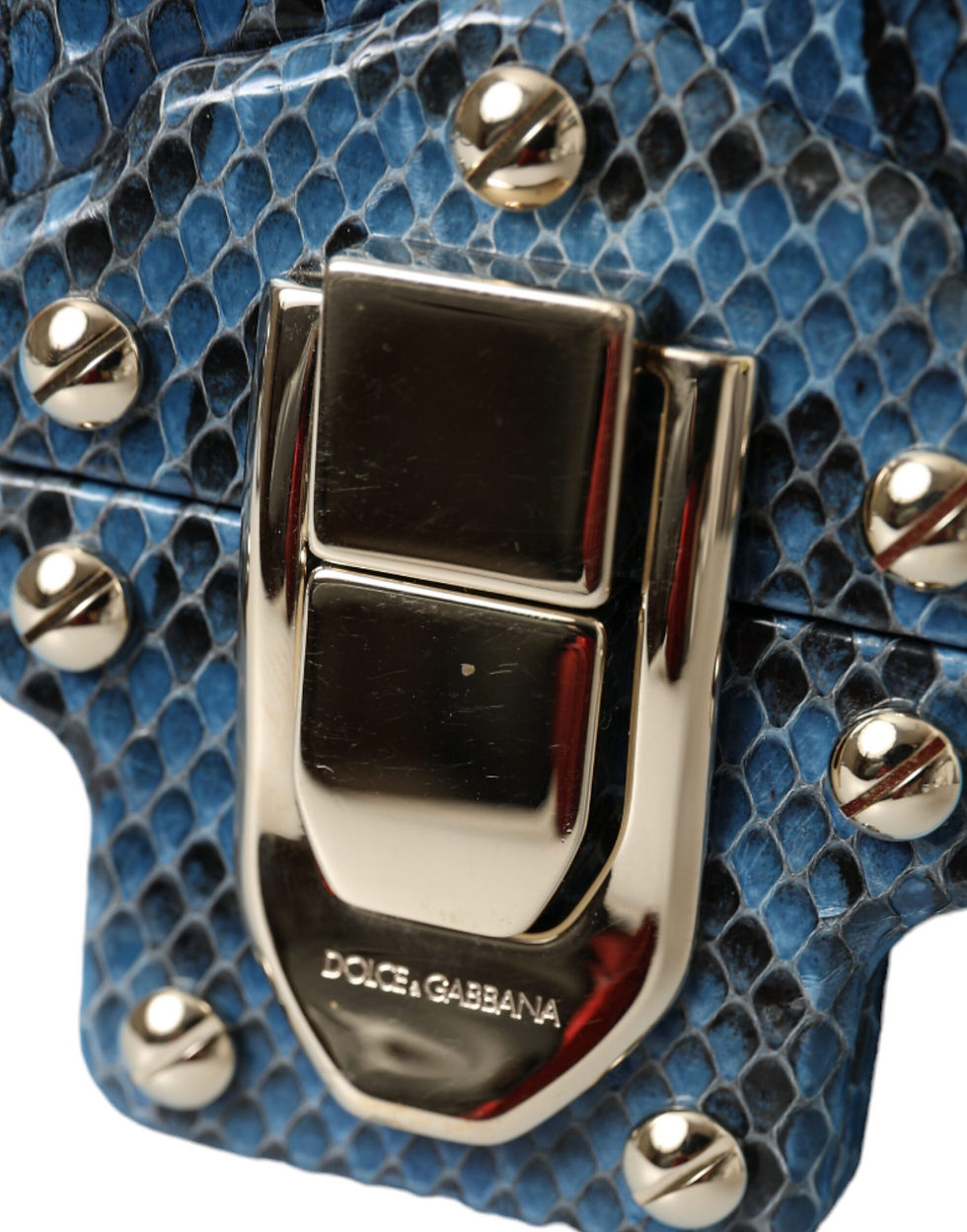 Thumbnail: Blue Beige Exotic Leather LUCIA Crossbody Purse Bag