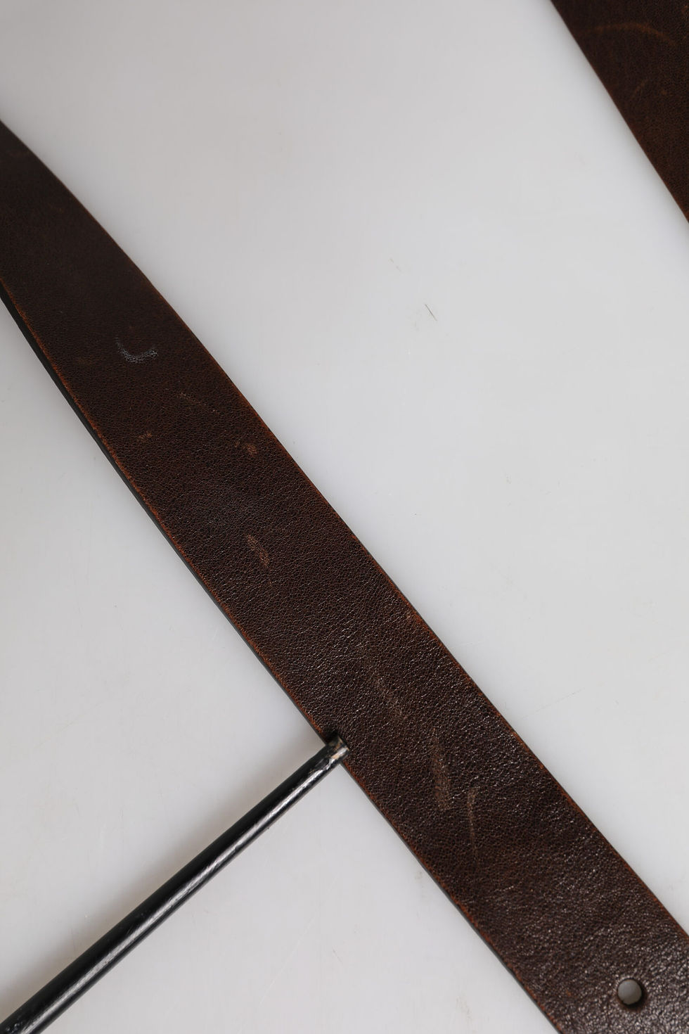 Thumbnail: Dolce & Gabbana Brown Leather Classic Metal Logo Buckle Belt