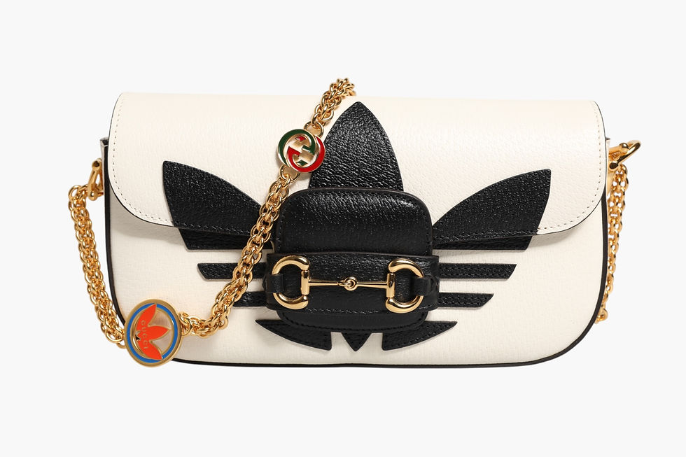 Thumbnail: Gucci x Adidas Horsebit 1955  White Black Calfskin Leather Shoulder Bag