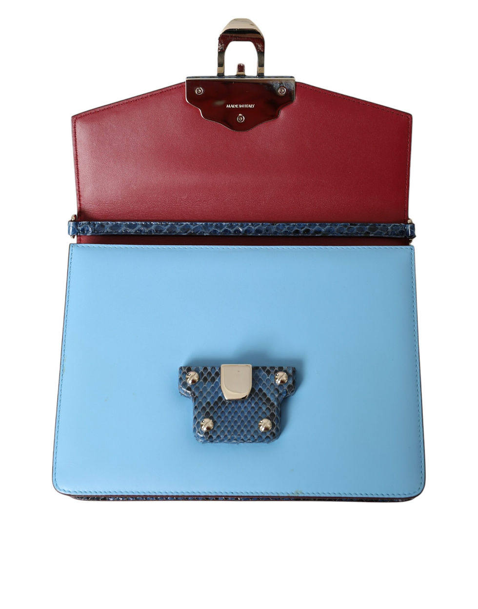 Thumbnail: Blue Beige Exotic Leather LUCIA Crossbody Purse Bag