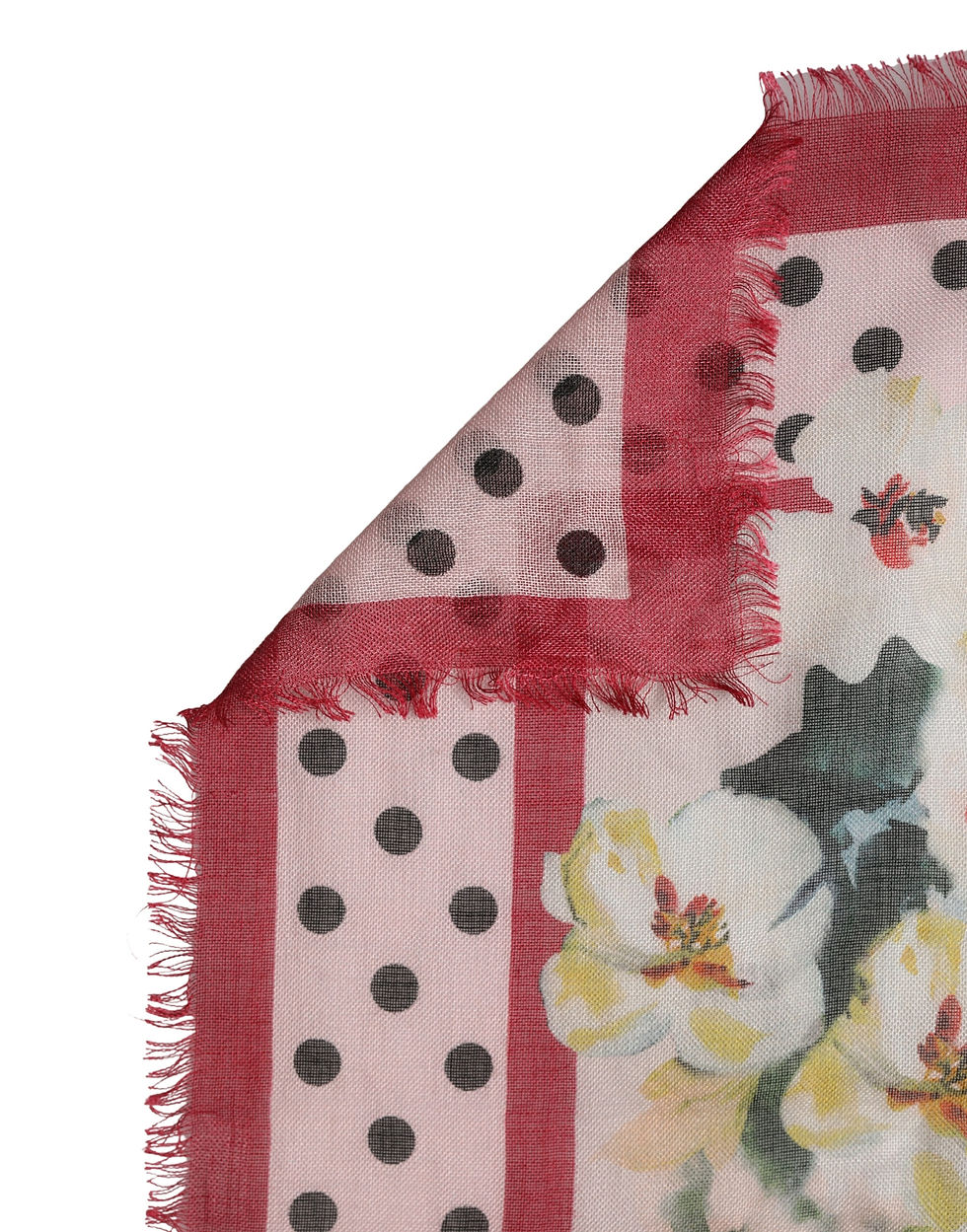 Thumbnail: Multicolor Floral Print Square Stole 133cm x 133cm Scarf