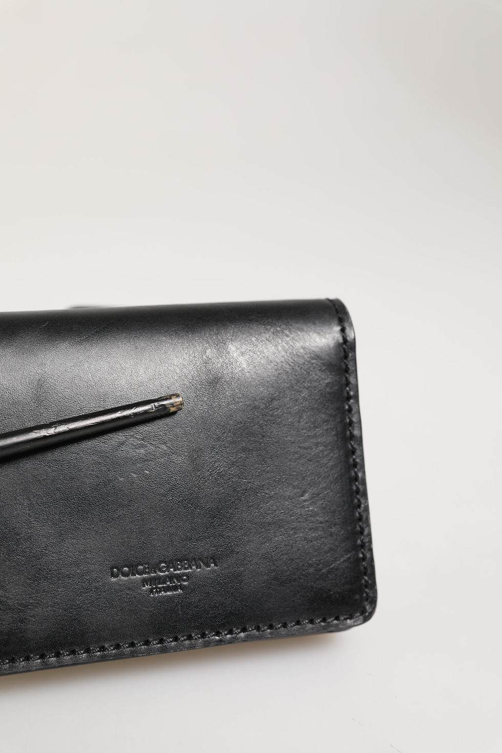 Thumbnail: Black Leather Bifold Card Holder Mens Coin Purse Key Clip Wallet