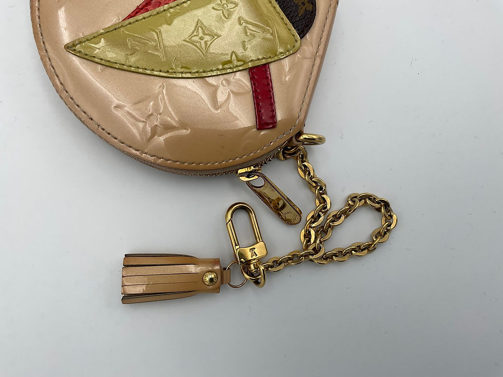 Thumbnail: LOUIS VUITTON Micro Boite Chapeau Patent Patchwork LV Bird Coin Purse