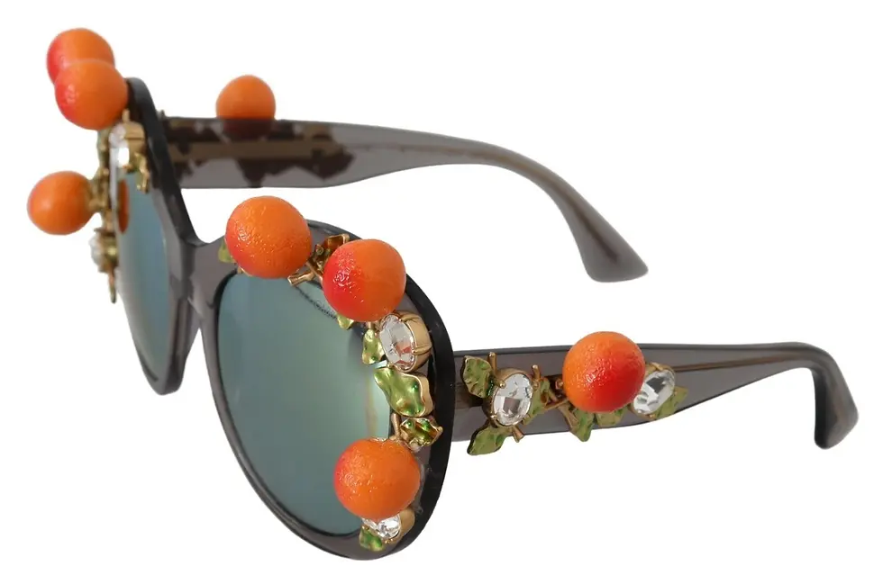 Thumbnail: DG4283B Acetate Crystals Orange Appliques Sunglasses