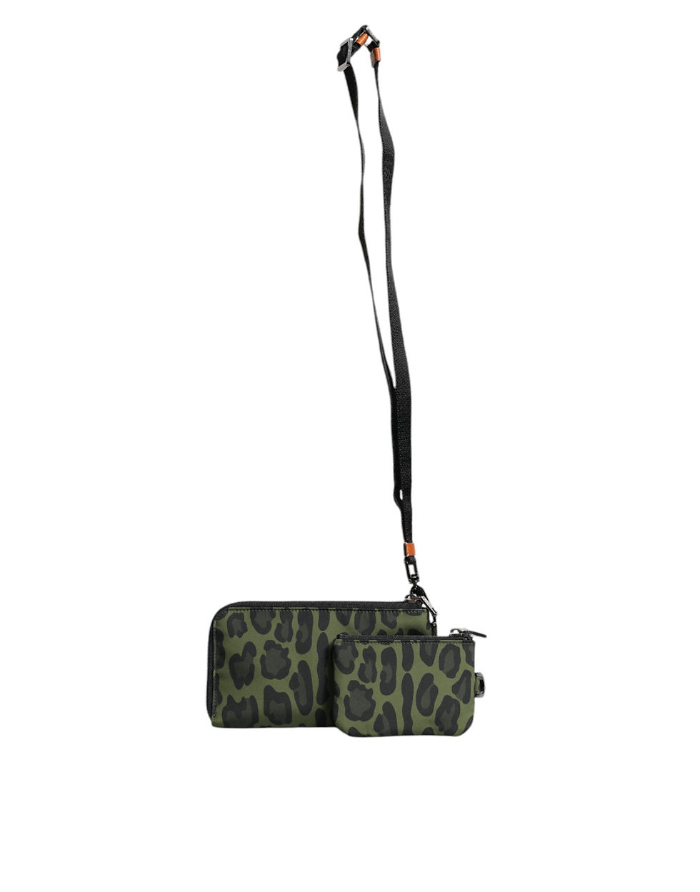 Thumbnail: Green Leopard Leather Logo Plaque Multifunctional Kit Bag