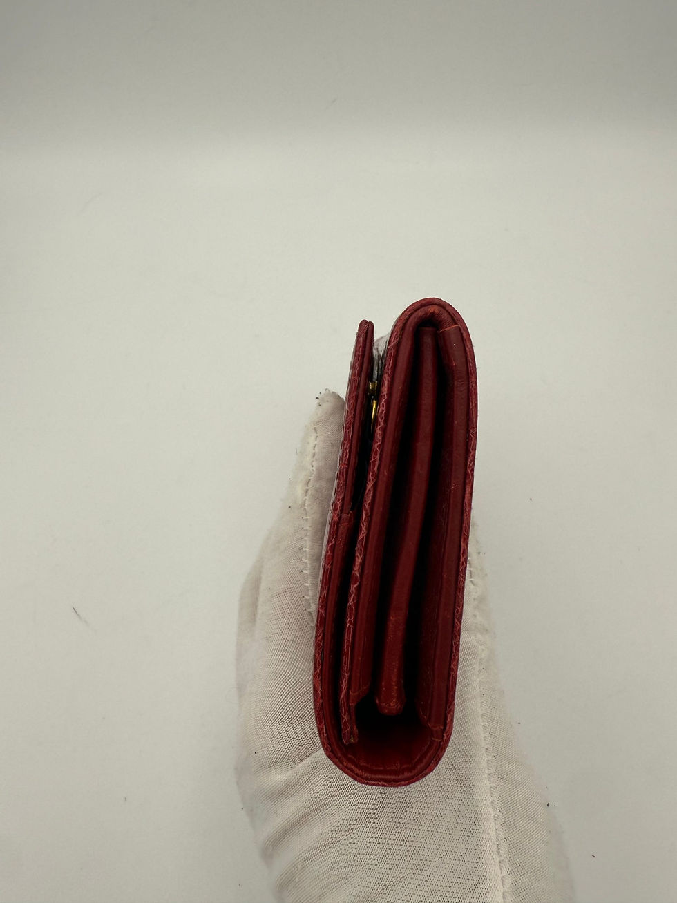 Thumbnail: MIU MIU Rosso Crocodile Print Leather Wallet
