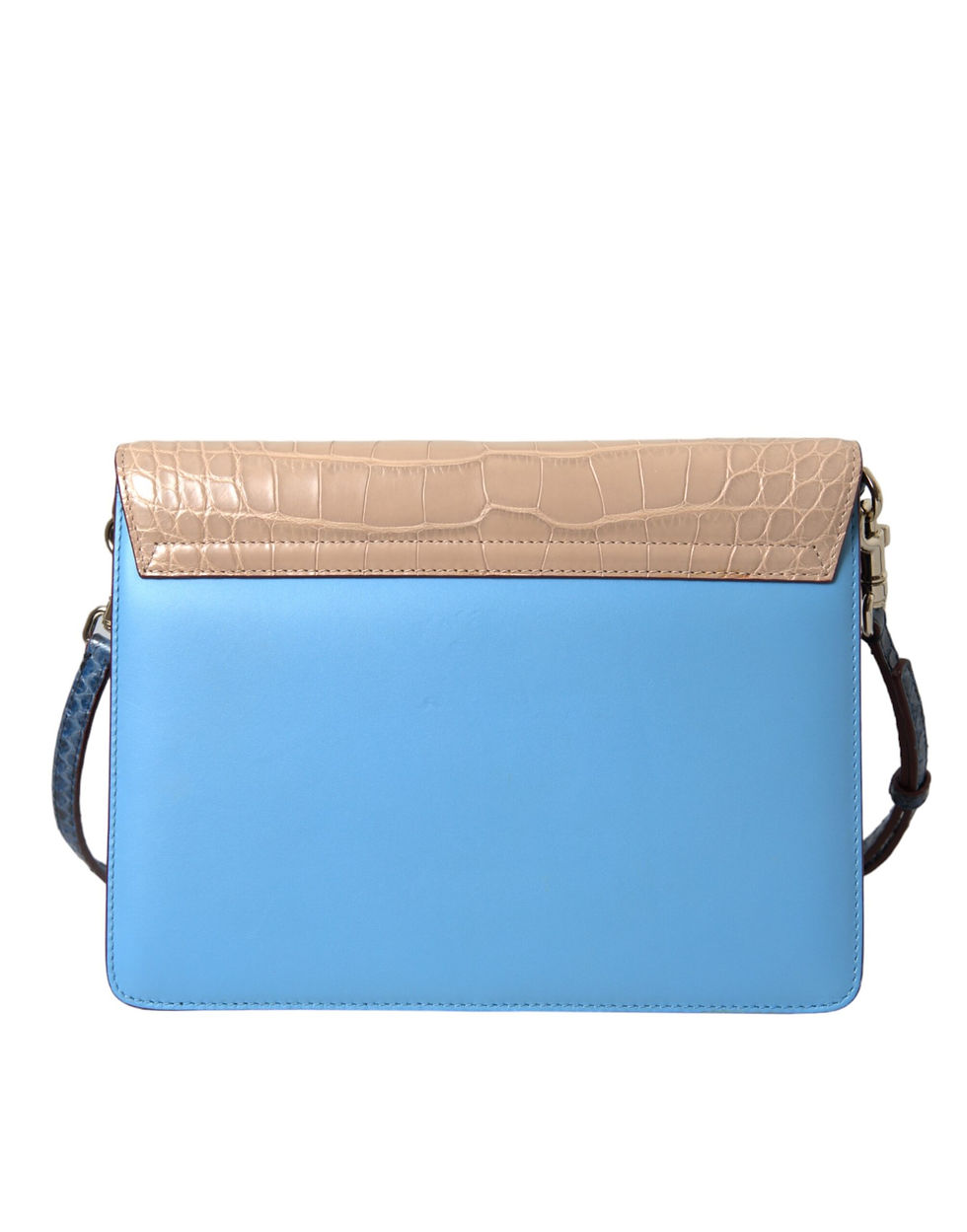 Thumbnail: Blue Beige Exotic Leather LUCIA Crossbody Purse Bag