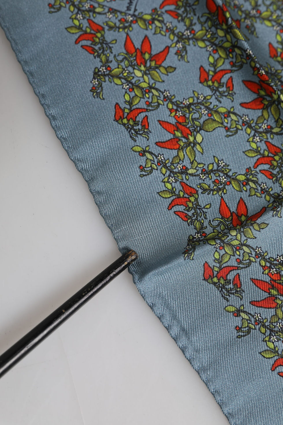 Thumbnail: Gray Chilis Silk Square Men Foulard Scarf