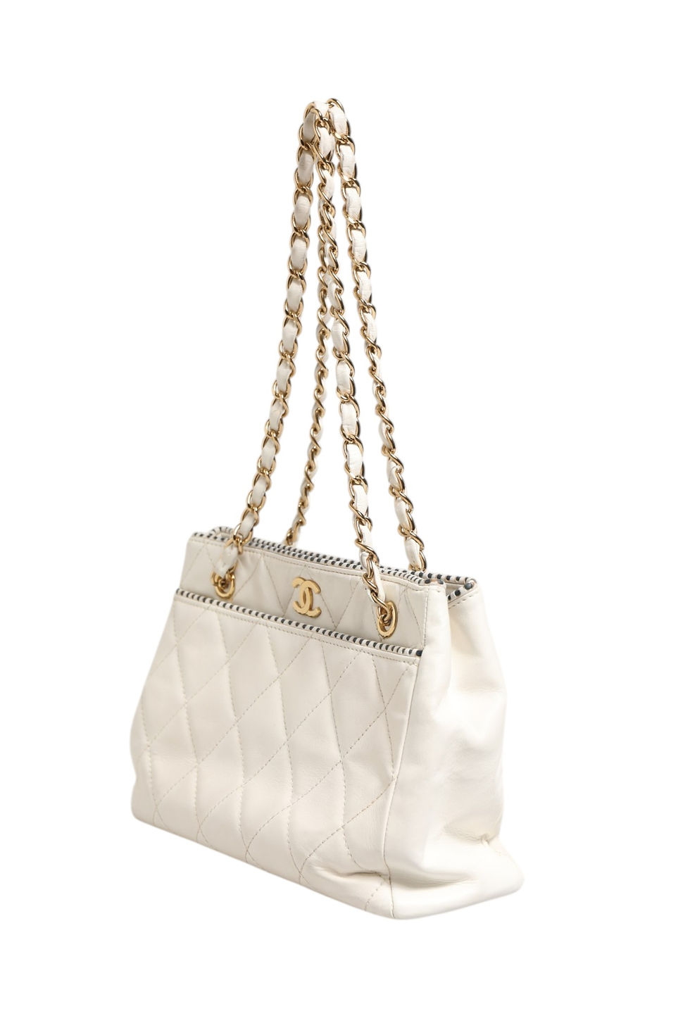 Thumbnail: Chanel Shiny Calfskin Quilted Mini 22 White 1792563