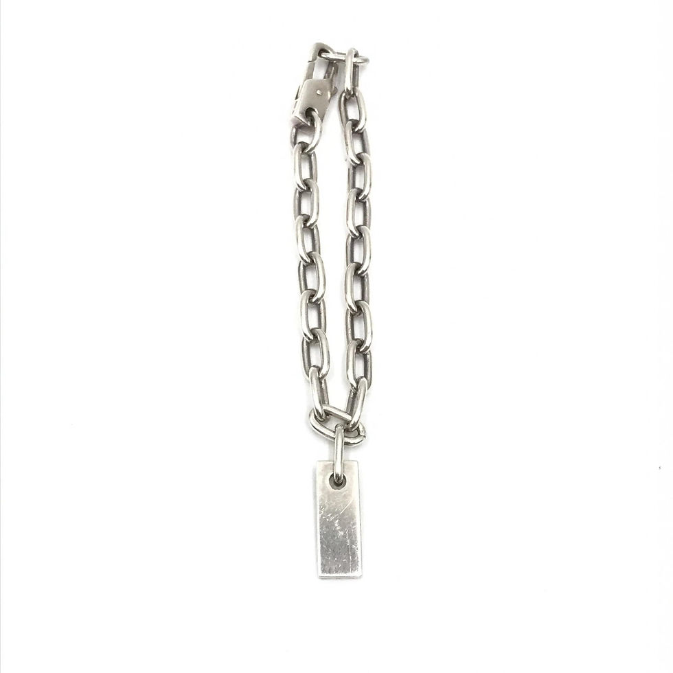 Thumbnail: Sterling Silver Logo Plate Chain Bracelet