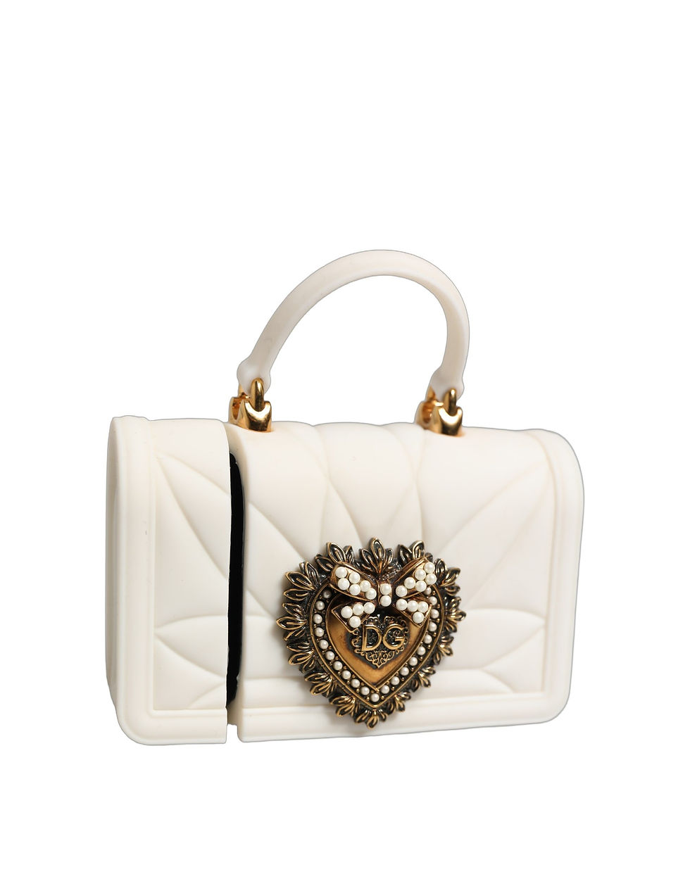 Thumbnail: Dolce & Gabbana Case White Silicone Devotion Heart Cover Hand Bag Airpod