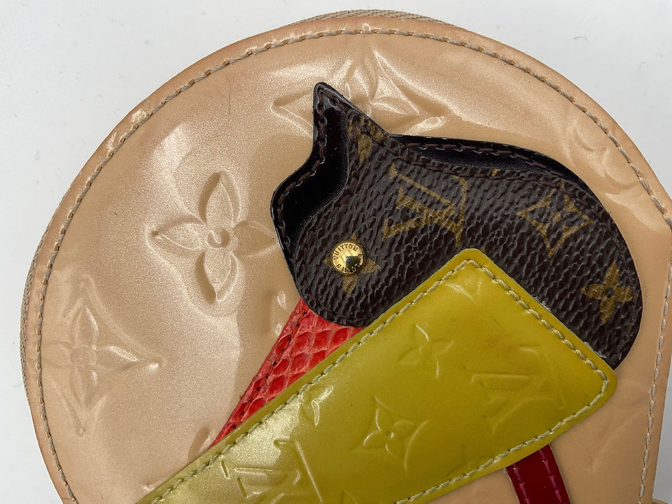 Thumbnail: LOUIS VUITTON Micro Boite Chapeau Patent Patchwork LV Bird Coin Purse