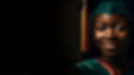 young woman in graduation robe