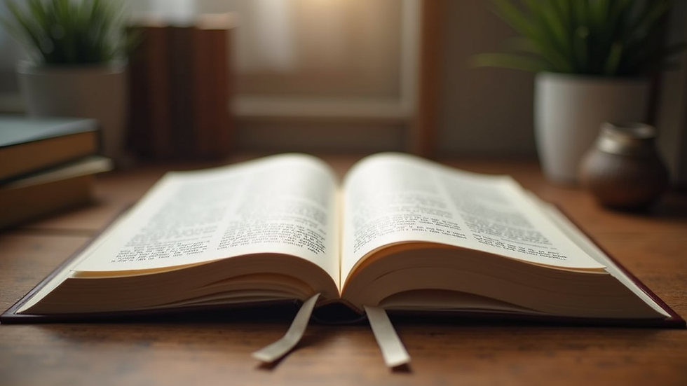 Eye-level view of a legal book open on a wooden desk