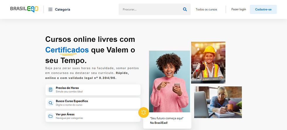 Estude de graça e pague apenas se precisar do certificado para o seu currículo.