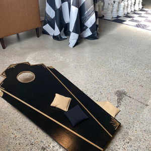 art deco style corn hole board