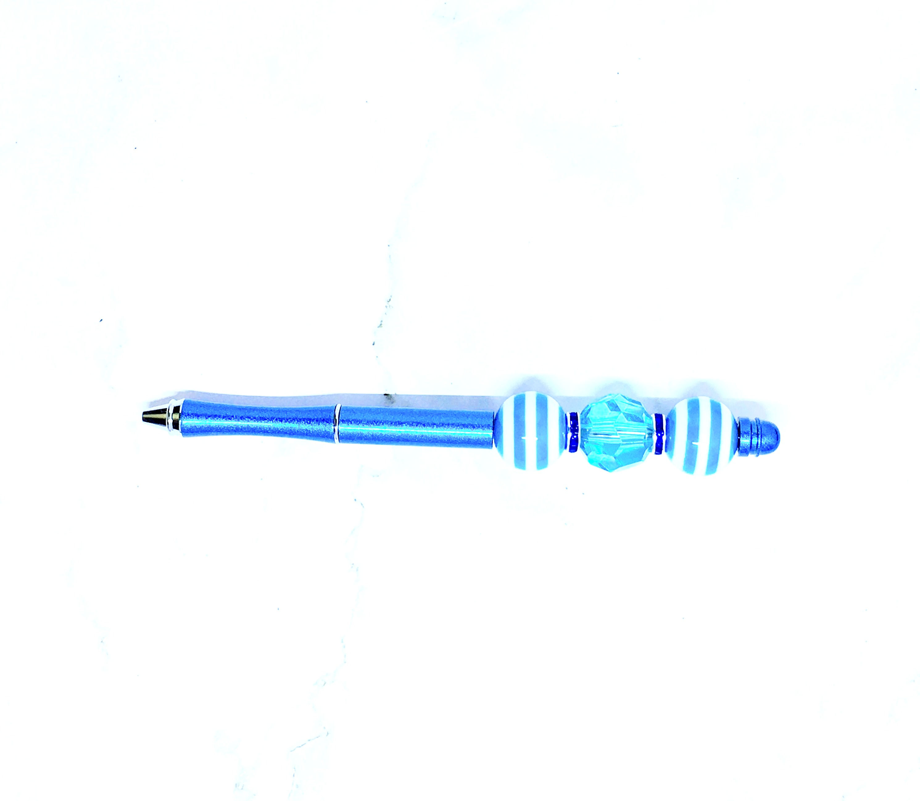 CaliGirl Beaded Blue  Stripe Pen