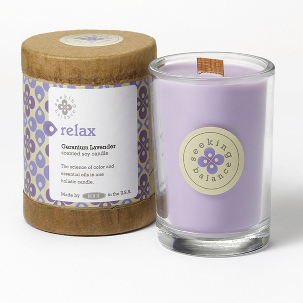 SEEKING BALANCE® RELAX 6.5 OZ ORIGINAL SPA CANDLE GERANIUM LAVENDER