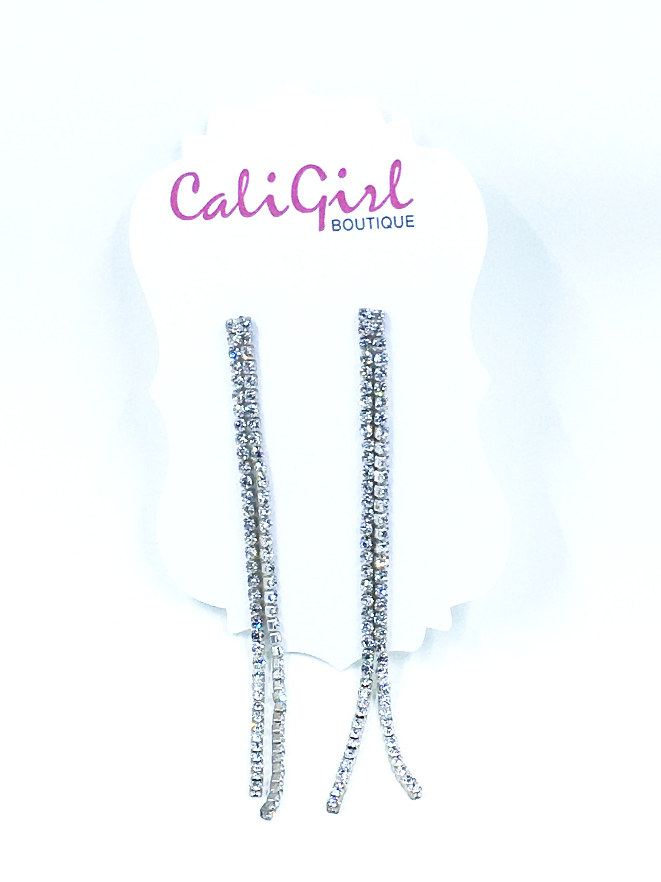 Double Strand Silver BLING Duster Earrings