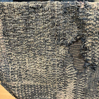 Many layers of stitch detail of Japanese recycled textiles