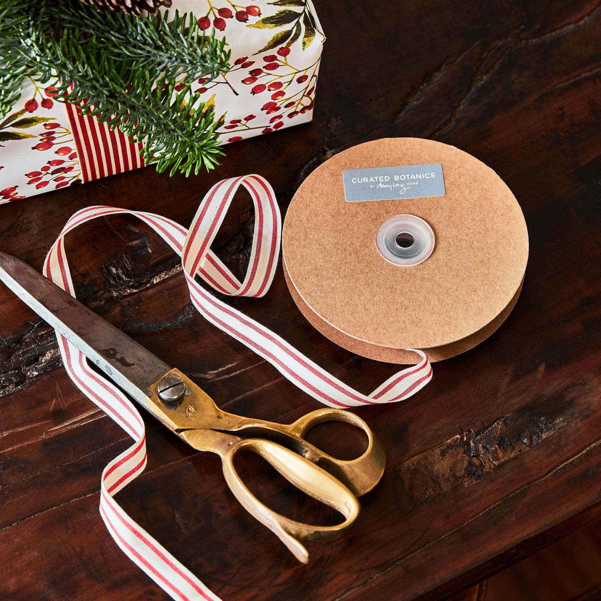 COTTON STRIPE THIN WIDTH RIBBON - 20m ROLL (4 Colour Options)