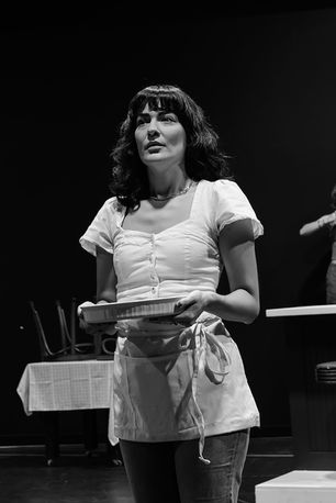Alyssa Fox rehearsing "Waitress" at Theatre Raleigh