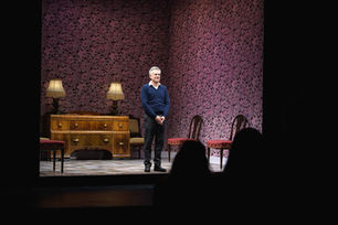 David Greenspan's curtain call at The Patsy opening, Transport Group