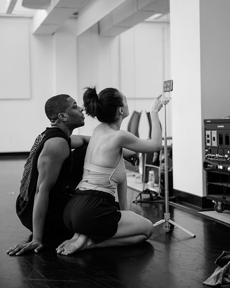 Lauren Lovette, Anabel Alpert, and Christopher Grant in Rehearsal