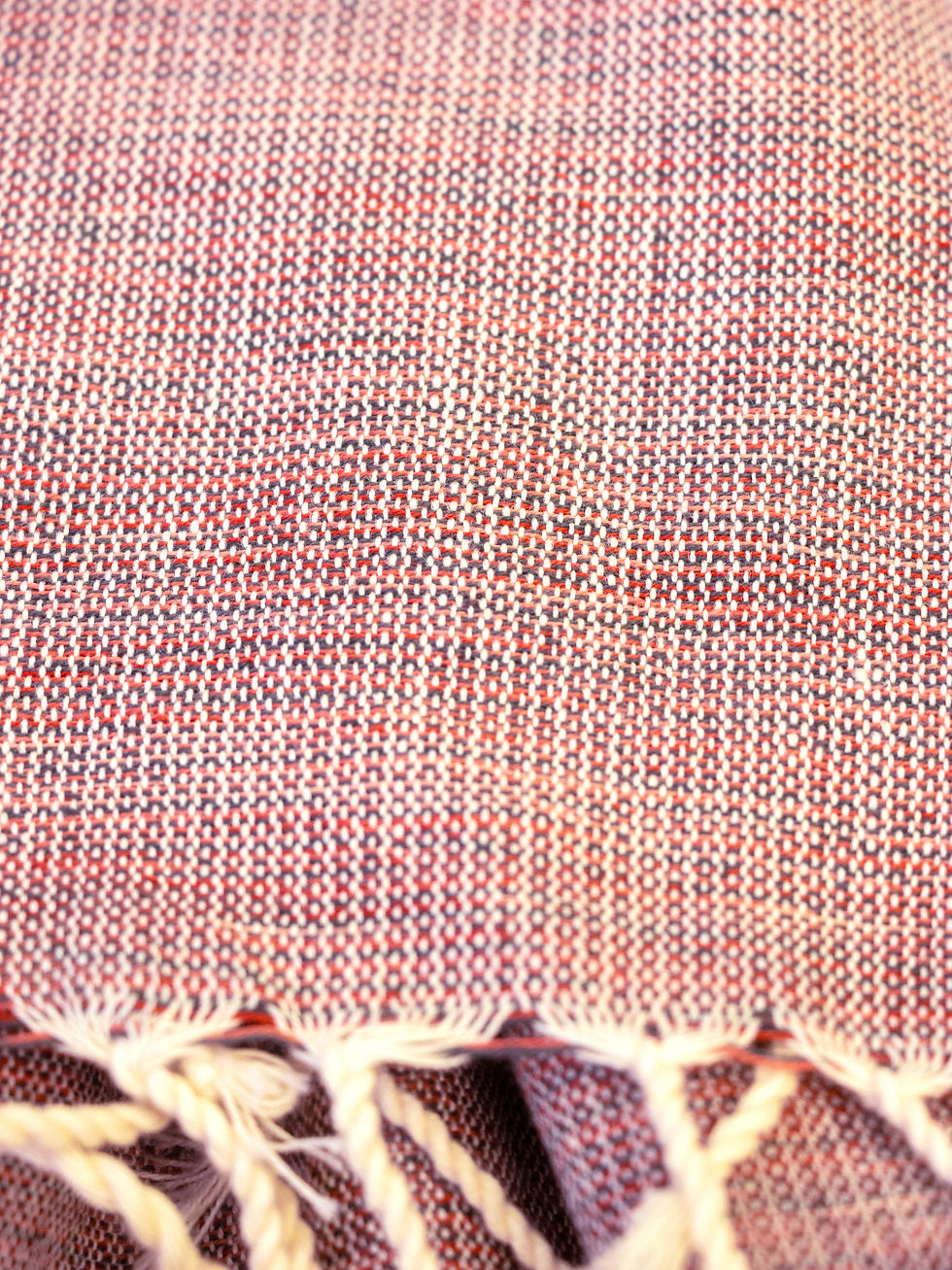 Miniaturbild: Schal handgewoben (rot-grau)