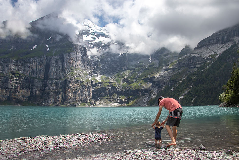Foto: Ich mit meinem Sohn am Öschinensee