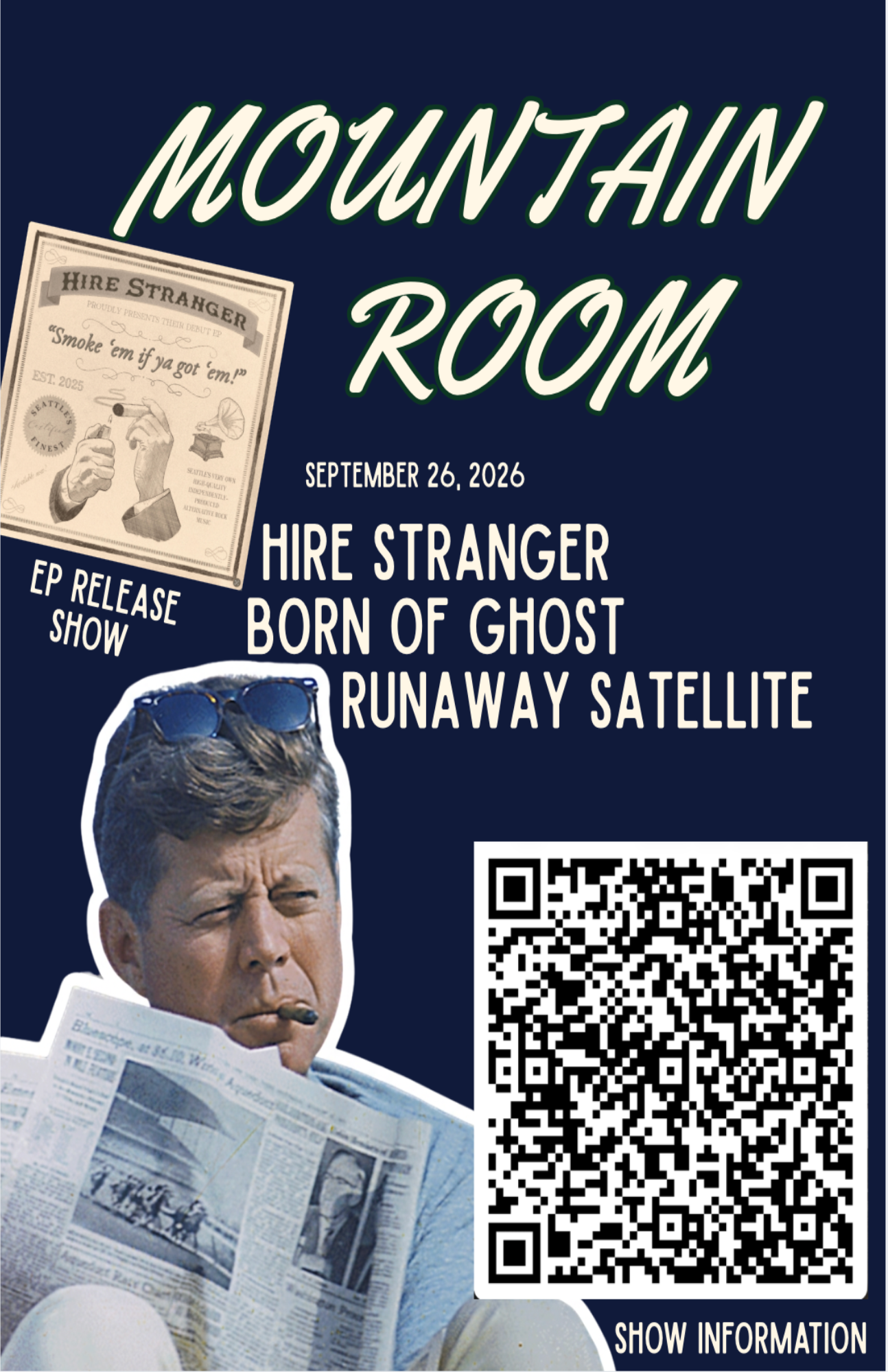 Hire Stranger EP Release Show, Born Of Ghost & Runaway Satellite at The Mountain Room