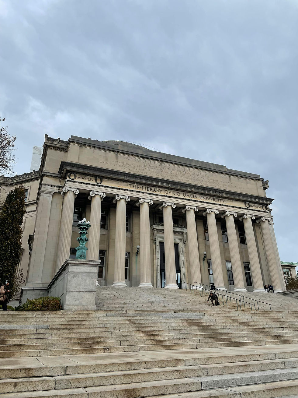 Classical building with grand columns and staircase