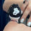 Thumbnail: Handmade sterling silver ring, black cotton and embroidery,  size 7 3/4 , one of